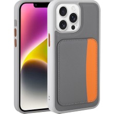 M.TK Moveteck Apple iPhone 16 Pro Max Kılıf Kamera Korumalı Kartlıklı Cüzdanlı Renkli Tuşlu Deri Tasarımlı Silikon Kapak