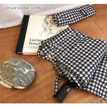 Normadia Kaz Ayağı Desenli Otomatik Rüzgarlık Şemsiye, Şık ve Dayanıklı Tasarım