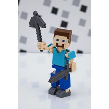 Hunga Minecraft - Steve Oynar Eklemli Figür - Özel Sergileme Standlı