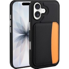 M.TK Moveteck Apple iPhone 16 Kılıf Kamera Korumalı Kartlıklı Cüzdanlı Renkli Tuşlu Deri Tasarımlı Silikon Kapak