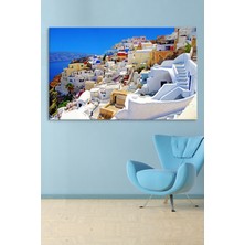 Morfil Sanat Atölyesi Akdeniz Santorini Manzara Modern Tasarım Kanvas Tablo (6 Farrklı Ölçü)