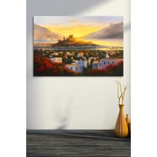 Morfil Sanat Atölyesi Bodrum Kalesi Yağlıboya Efektli Manzara Kanvas Tablo (7 Farklı Ölçü)