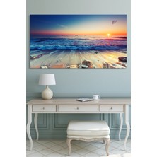Morfil Sanat Atölyesi Gün Batımı Deniz Sahil Manzara Doğa Huzur Kanvas Tablo (6 Farrklı Ölçü)