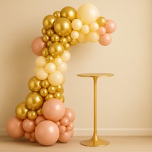 Balonsan Balon Seti 90 Adet ( Pink Blush-Deniz Kumu-Krom Altın )