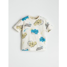 Lc Waikiki Yeni Sezon Bisiklet Yaka Baskılı Erkek Çocuk Tişört