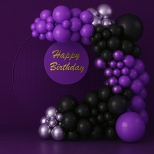 Balonsan Balon Seti 90 Adet ( Siyah-Lila-Krom Mor-Krom Gümüş )
