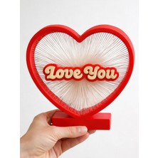 Love You Seni Seviyorum 3D Kalpli Dekoratif LED Işıklı Masa & Gece Lambası – 15X15 cm
