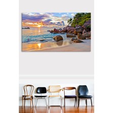 Morfil Sanat Atölyesi Muhteşem Gün Batımı Deniz Sahil Manzara Doğa Kanvas Tablo (6 Farrklı Ölçü)