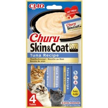 Inaba Ciao Churu Skin&coat -Cilt ve Tüy Sağlığı- Ton Balıklı Kedi Ödül Maması 4 x 14 gr