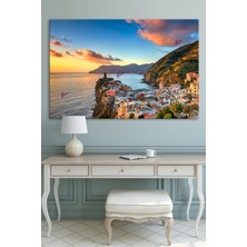 Morfil Sanat Atölyesi Deniz Gün Batımı Dağlar Sahil Manzara Kanvas Tablo (7 Farklı Ölçü)