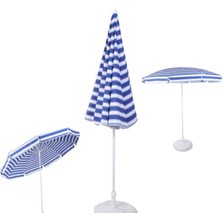 Normadia Geniş Mavi Beyaz Plaj Şemsiyesi, 2 Metre, Renkli ve Şık Tasarım