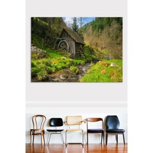Morfil Sanat Atölyesi Değirmen Orman Doğa Manzara Vintage Dekoratif Kanvas Tablo (7 Farklı Ölçü)