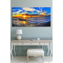 Morfil Sanat Atölyesi Gün Batımı Deniz Sahil Manzara Modern Tasarım Kanvas Tablo (6 Farrklı Ölçü)