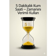 İlk El Grup 5 Dakika Sarı  Kum Saati - Dekoratif Cam Zamanlayıcı -Mutfak, Ders ve Oyun Süre Ölçer