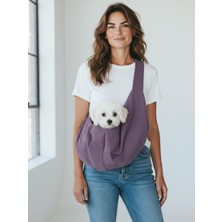 Kemique Pastel Eflatun Güderi Dokulu Köpek Taşıma Çantası – Emniyet Kemerli