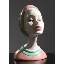 Geray Design Afrikalı Eşarplı Kadın Büst Ev Dekorasyon Hediyelik Ürün