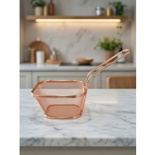 Decorland Patates Kızartması Metal  Sunum Sepeti Bakır Sepeti