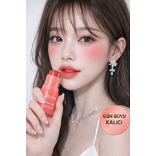 Eelhoe Şeftali Coral Su Bazlı Tint Stick | Gün Boyu Kalıcı | Jel Allık & Dudak Tint | Parlak Doğal Bitiş