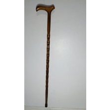 Normadia El Işçiliği Ceviz Oymalı Ahşap Baston, Dayanıklı ve Şık Tasarım