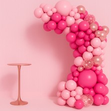 Balonsan Balon Seti 100 Adet ( Fuşya-Pembe-Krom Rose Gold )