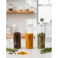 Veyla Style 3'lü Set Vakum Kapak Borosilikat Cam Baharatlık