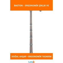 Normadia Ergonomik Ahşap Şık Baston, Hafif ve Dayanıklı Tasarım