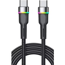 Zipax Vorcom Tcl Honor Vestel Reeder Everest Welio Type-C Pd 60W Rgb Hızlı Şarj Kablosu SUBZ-CL13-CC