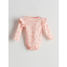 Lc Waikiki Yeni Sezon Bisiklet Yaka Çiçekli Kız Bebek Çıtçıtlı Bodysuit