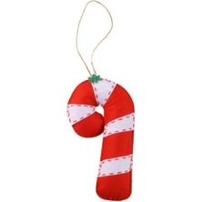 Normadia Kırmızı Beyaz Keçe Baston Süs 13CM, Şık ve Dekoratif Aksesuar