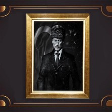 Giyense Özel Seri Altın Paspartulu Çerçeveli Atatürk Tablo C6553