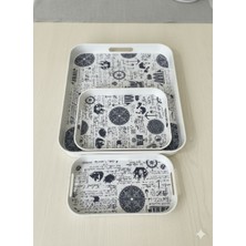 Voltbox 3 Lü Tepsi Seti - Çay Tepsileri - Sunum Tepsileri - Ikram Tepsileri