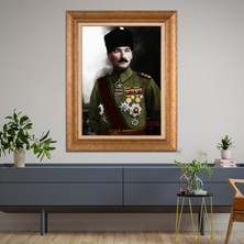 Giyense Özel Seri Altın Paspartulu Çerçeveli Atatürk Tablo C5975