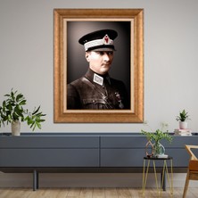 Giyense Özel Seri Altın Paspartulu Çerçeveli Atatürk Tablo C6390