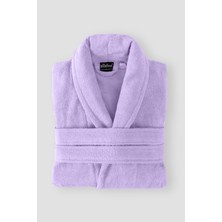 Ellaline Lila Bornoz %100 Pamuk Sertifikalı Şal Yaka Unisex