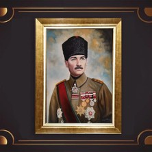 Giyense Özel Seri Altın Paspartulu Çerçeveli Atatürk Tablo C6432