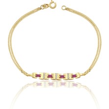 FAZ Kuyumculuk Fuchsia Grid Altın Bileklik