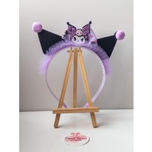 Sweet Twins Accessories Simli Mor Kuromi Çocuk Taç Tüllü Fiyonklu Ponponlu Hediye Çocuk Tacı
