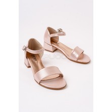 Kız Çocuk Pudra Günlük Topuklu Abiye Ayakkabı