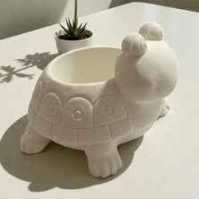 Çerçi Melek Boyanabilir Kaplumbağa Saksı – El Emeği (6 Renk Boya + 1AD Fırça)