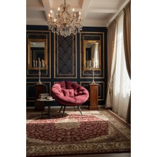 AVYNA Bohem Gold Touch Tekli Koltuk Berjer – Minder & Yastıklı, Premium Kumaş - Mor