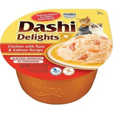 Inaba Ciao Dashi Delights Tavuk Ton ve Somon Balıklı Kedi Çorbası 70 gr