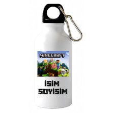 Kreax Kişiye Özel Kancalı Su Matarası Minecraft