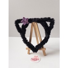 Sweet Twins Accessories Kedi Kulaklı Çocuk Taç Simli Yıldızlı Peluş Çocuk Tacı