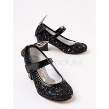 Kız Çocuk Gökkuşağı Kelebekli Topuklu Abiye Ayakkabı