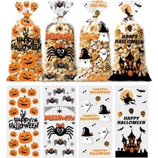 Mutlu Adım 100 Adet 12X27CM Opp Jelatin Baskılı Poşet Torba Halloween Cadılar Bayramı