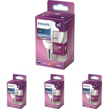 Philips LED 60W P48 E14 Beyaz Işık Dim Edilmez Ampul 4lü Paket