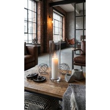 Mekanınızın Yıldızı: 10X40 cm El Işçiliği Premium Silindir Cam Vazo - Mumluk