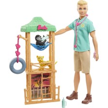 Barbie GJM33 - Ken Vahşi Hayvan Doktoru Oyuncak Bebek ve Oyun Seti