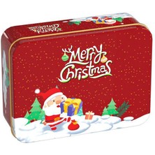 Mutlu Adım 1 Adet 12X9X4CM Yılbaşı Metal Kutu Dikdörtgen Kırmızı