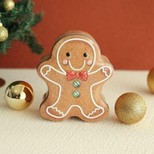 Mutlu Adım 1 Adet 12X13,5X5CM Metal Kutu Kurabiye Gingerbread Yılbaşı